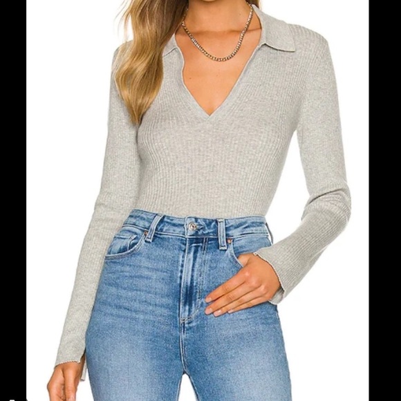 Paige Catarina Cotton Silk Polo Ribbed Sweater - Picture 1 of 9